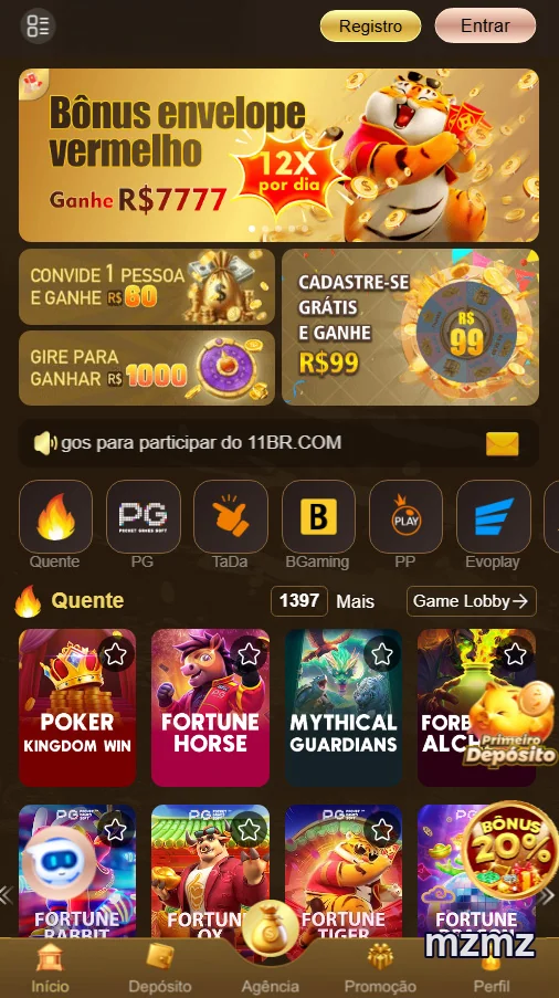 mzmz apresenta interface de serviços VIP com jogos exclusivos.